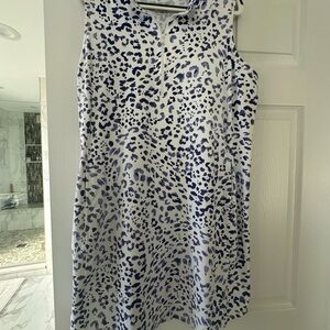Tommy Bahama Blue and White cheetah print Dress with pockets